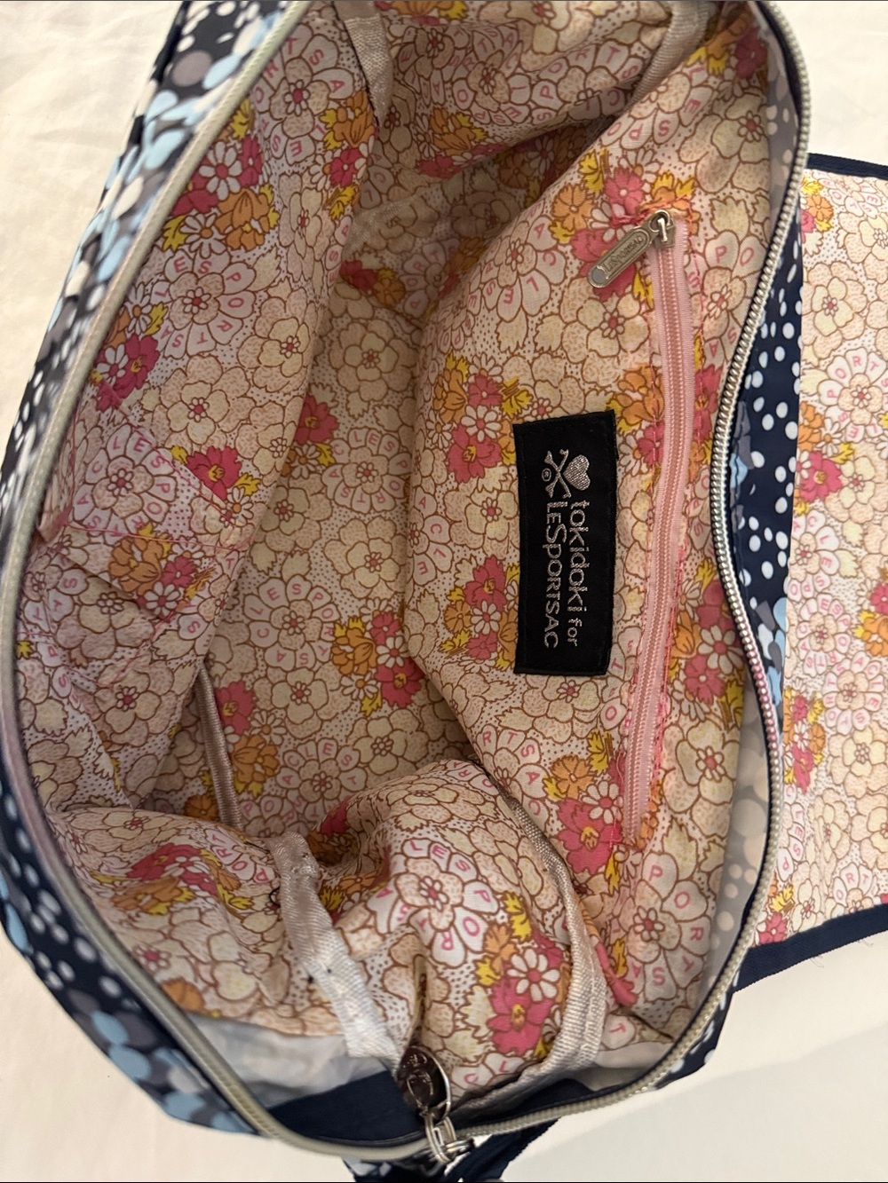 Lesportsac Navy Multi Dot Print Crossbody Bag - Picture 4 of 5